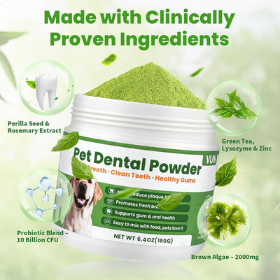 VUN Dental Probiotic Powder for Dogs – Fresh Breath Clean Teeth Happy Gut