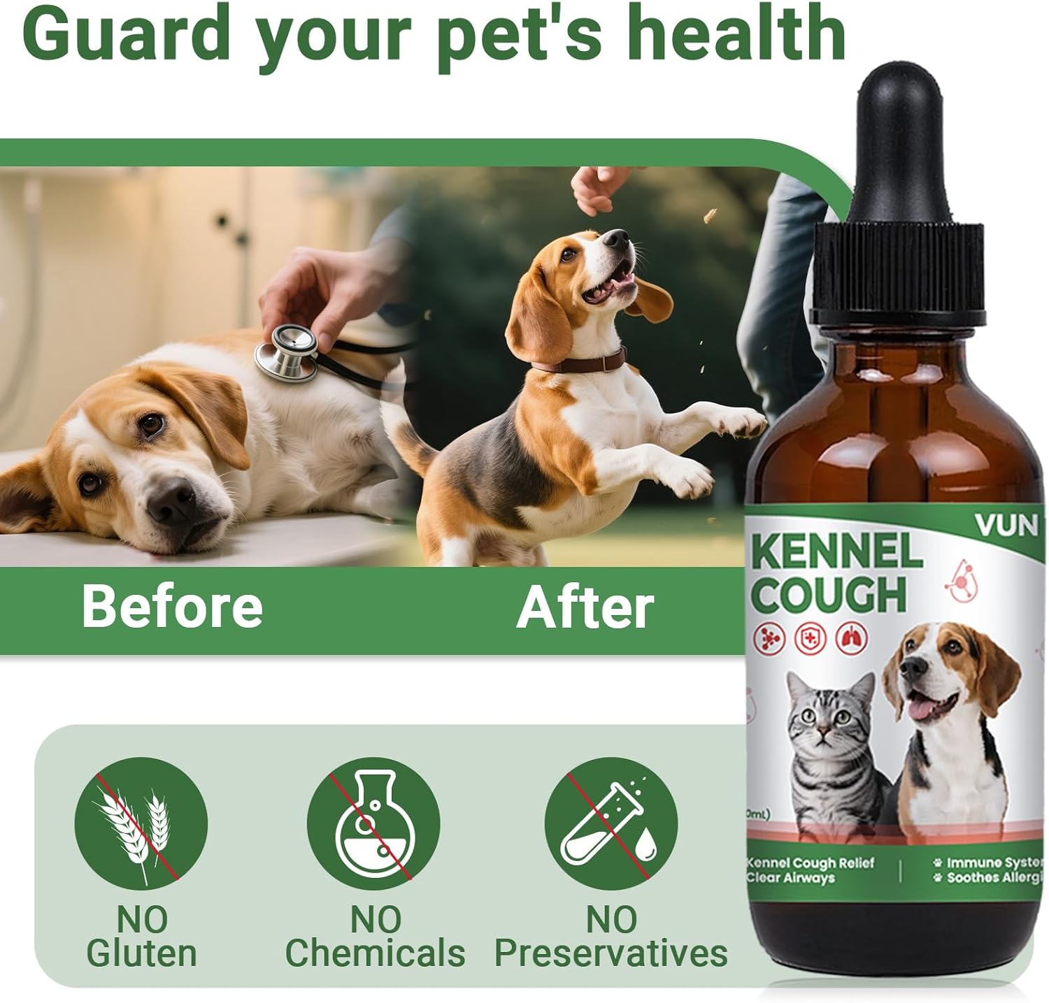 VUN KENNEL COUGH-Multi-Symptom Relief for Dog & Cat Coughs