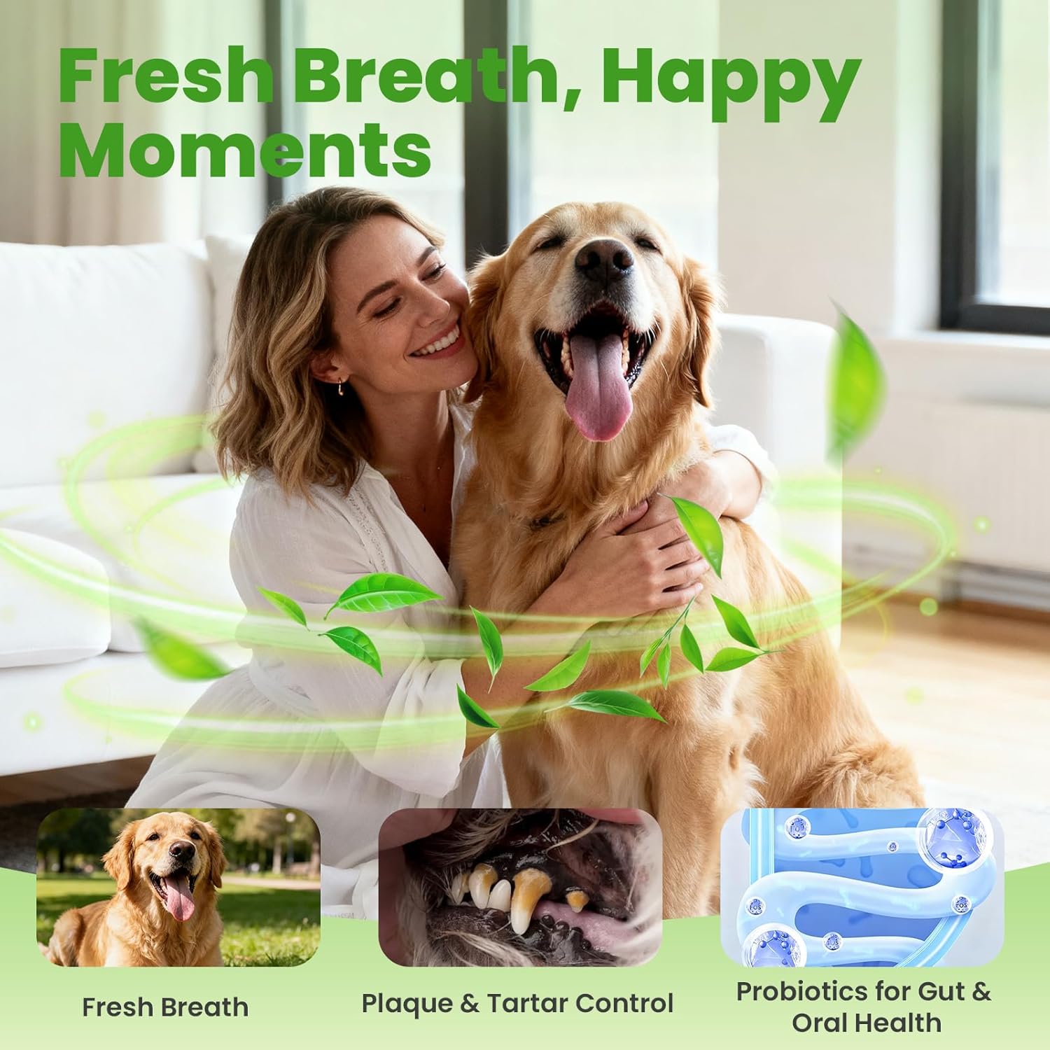 VUN Dental Probiotic Powder for Dogs – Fresh Breath Clean Teeth Happy Gut