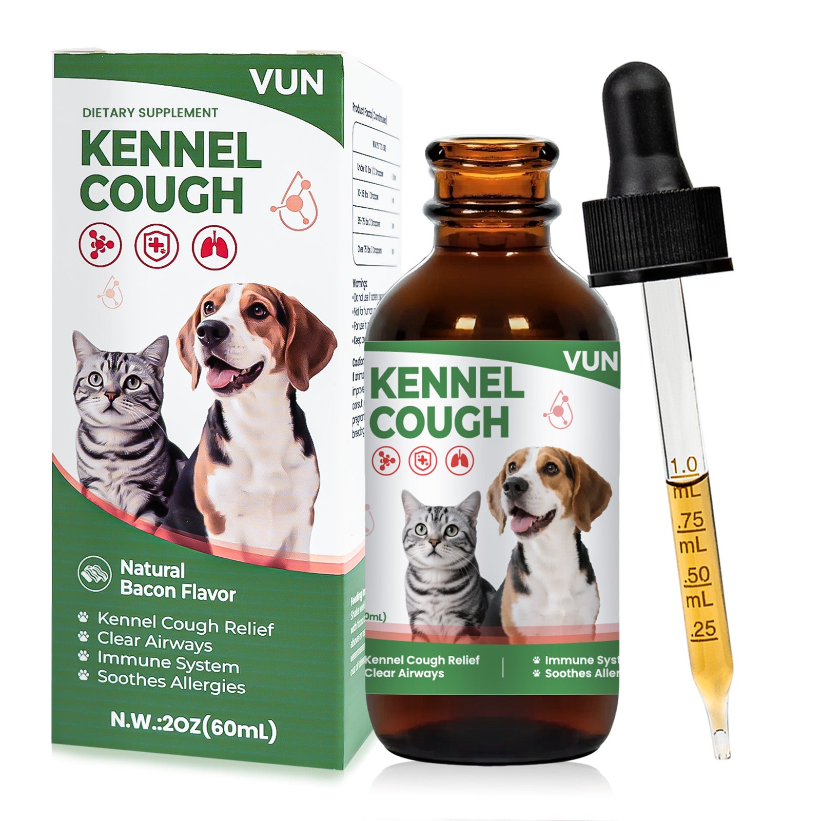 VUN Kennel Cough Relief for Dogs & Cats – Supports Cough, Throat & Respiratory Health