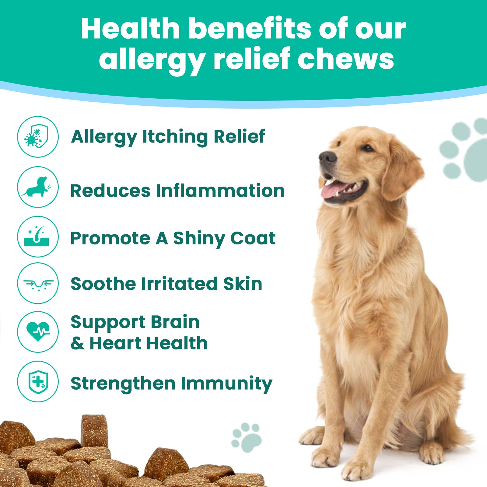 VUN Dog Allergy Relief – With Omega 3 and Probiotics for Itchy Skin and Immune Health