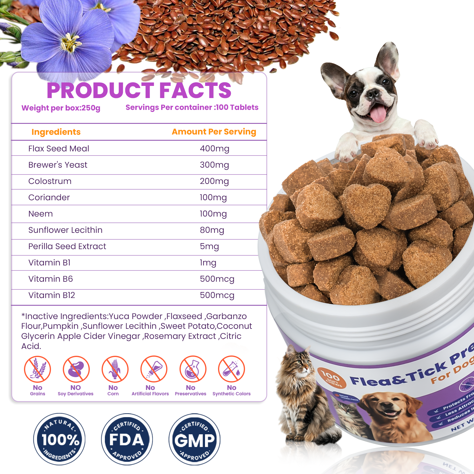VUN Flea & Tick Prevention Chews – Natural Oral Supplement for Dogs & Cats