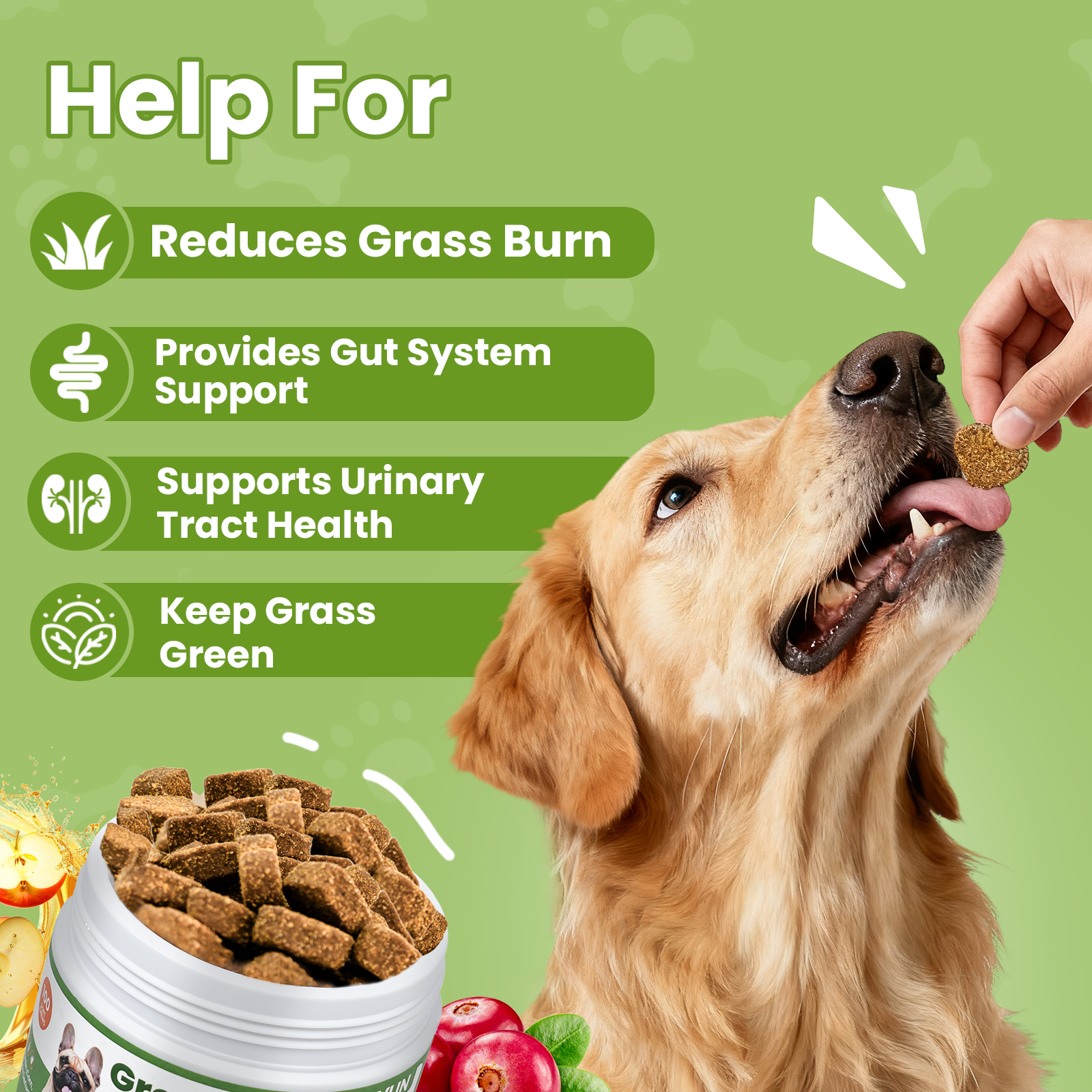 VUN Green Grass Dog Chews – Dog Urine Neutralizer & Lawn Saver