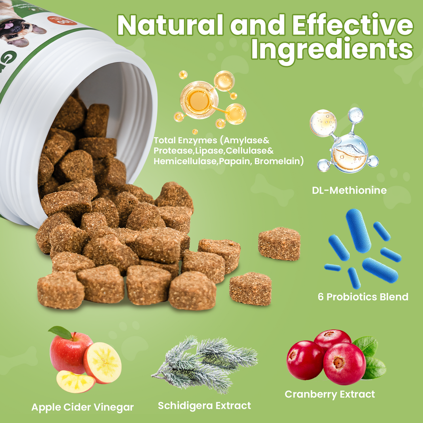 VUN Green Grass Dog Chews – Urine Neutralizer & Lawn Saver Formula