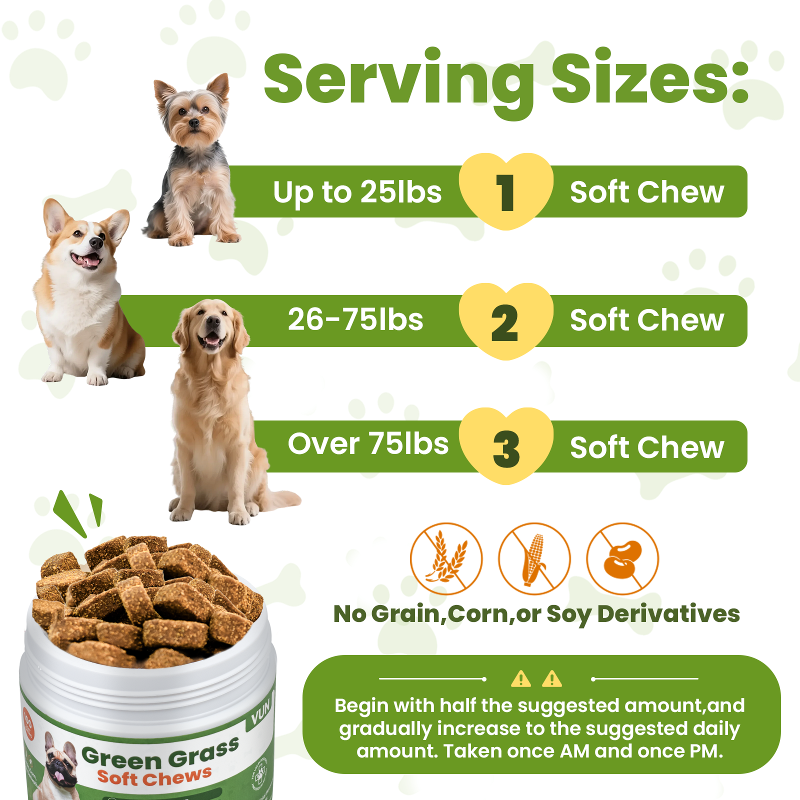 VUN Green Grass Dog Chews – Dog Urine Neutralizer & Lawn Saver