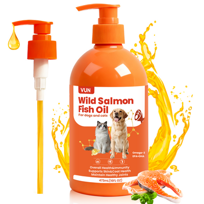 VUN Wild Salmon Oil for Dogs & Cats – Shiny Coat Strong Joints Healthy Heart