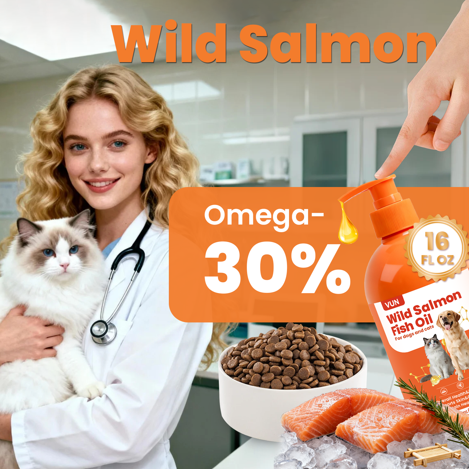 VUN Wild Salmon Oil for Dogs & Cats