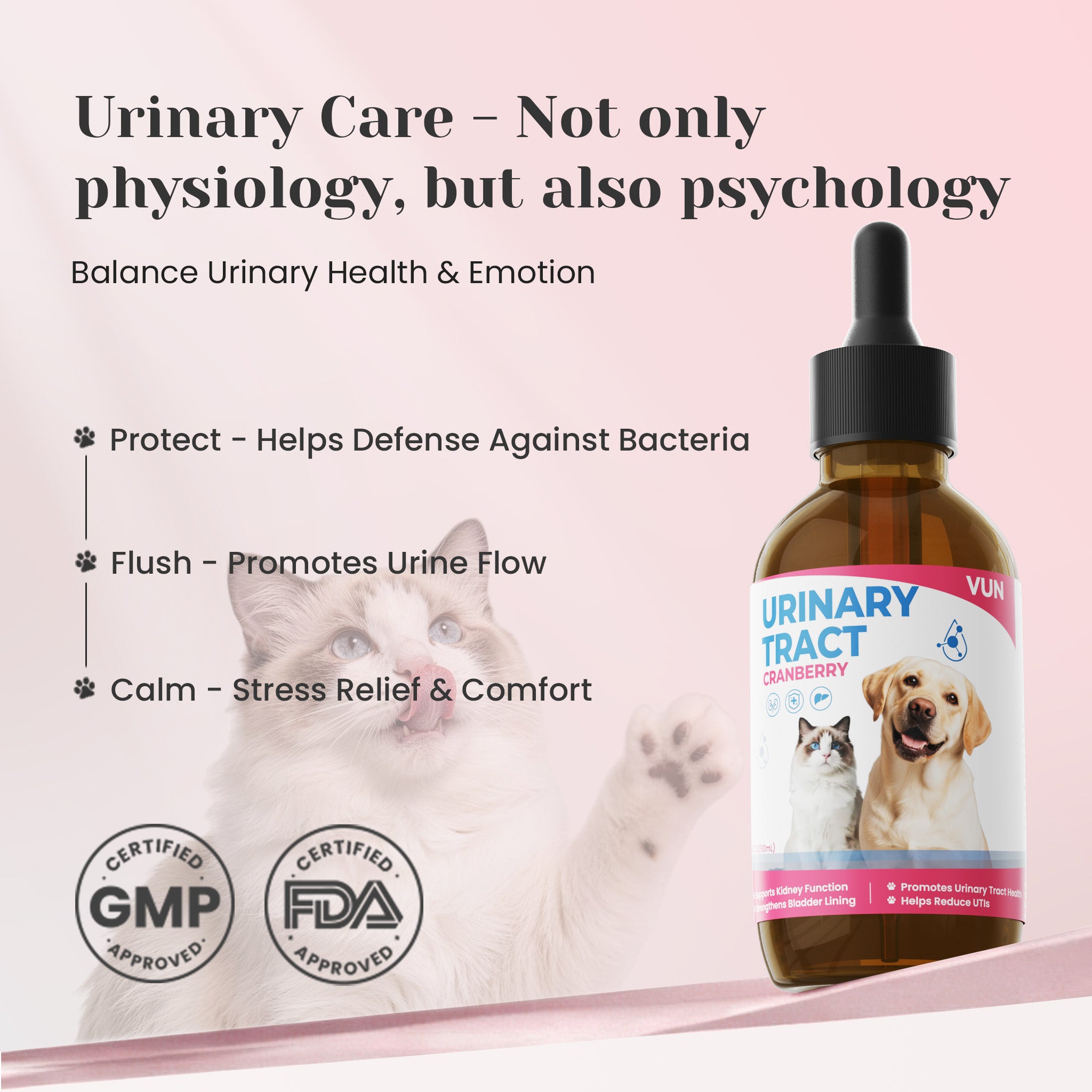 VUN urinary support drops for bladder and urinary tract health